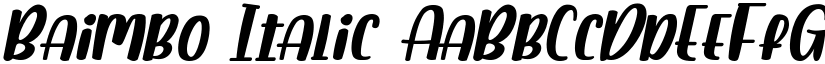 Baimbo Italic font