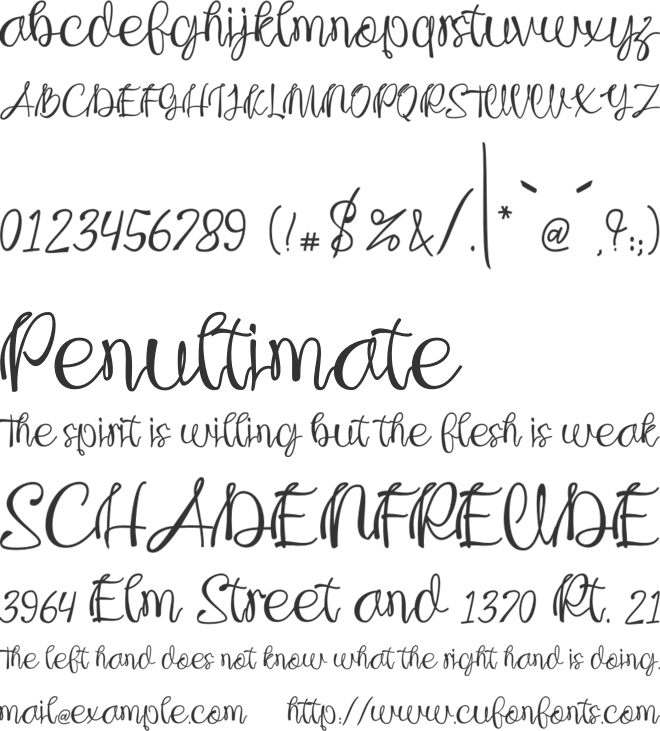 Samanta font preview