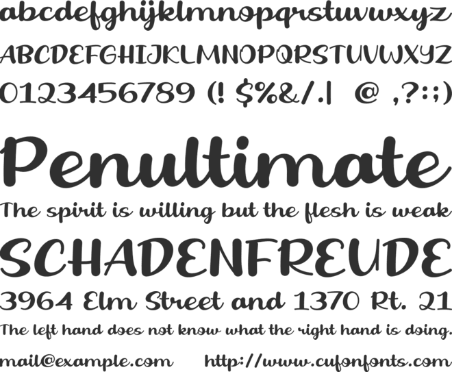 Fresh Olive font preview