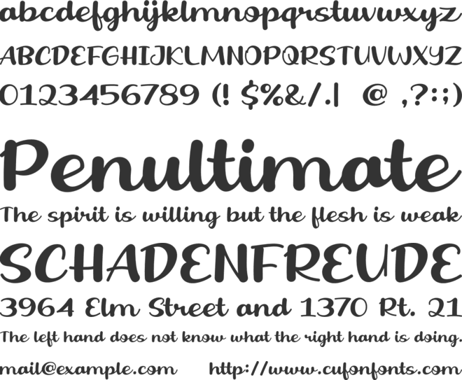 Fresh Olive font preview