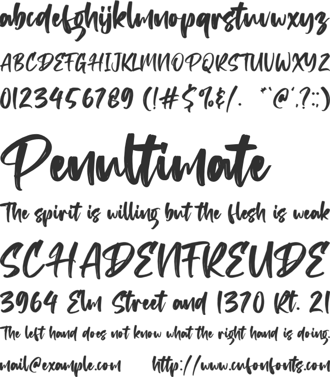 Angeater font preview