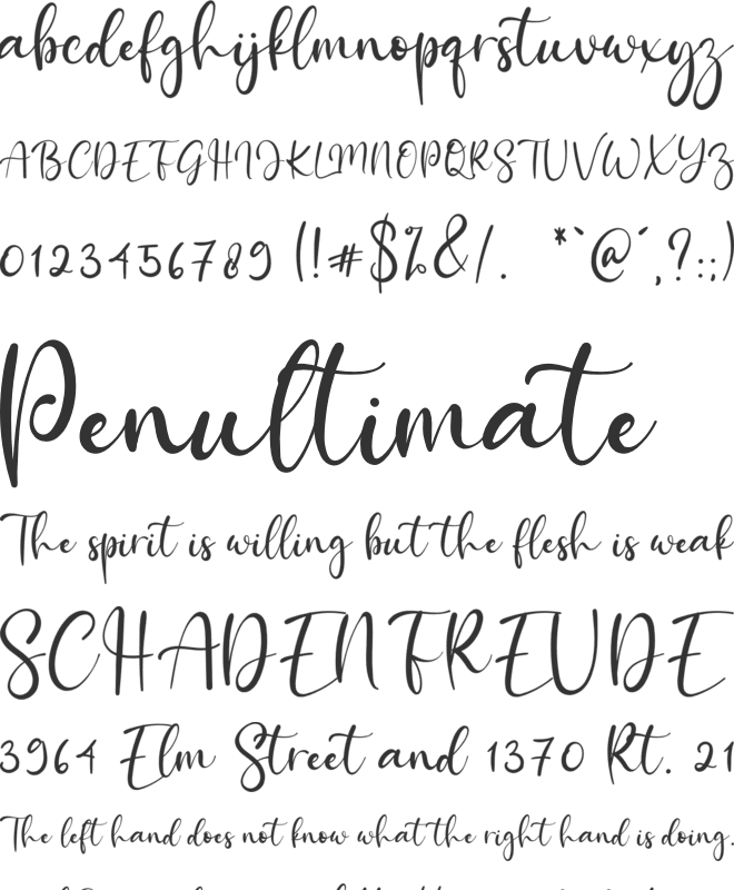 Mirrabella font preview