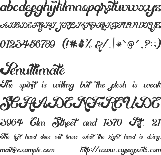 Mentari font preview