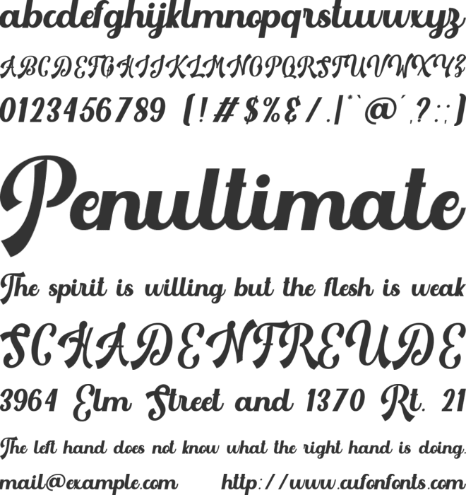 The Heglio font preview