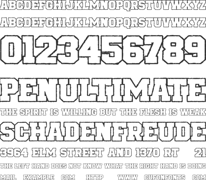 CF University of Nowhere PERSO font preview