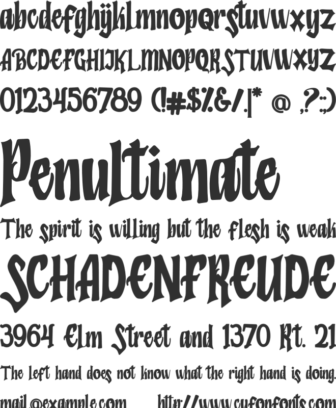 Humingson font preview