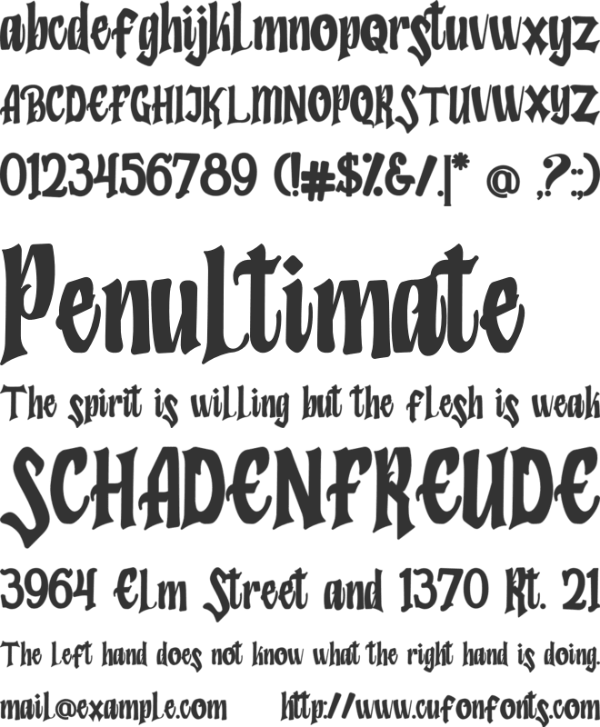 Humingson font preview