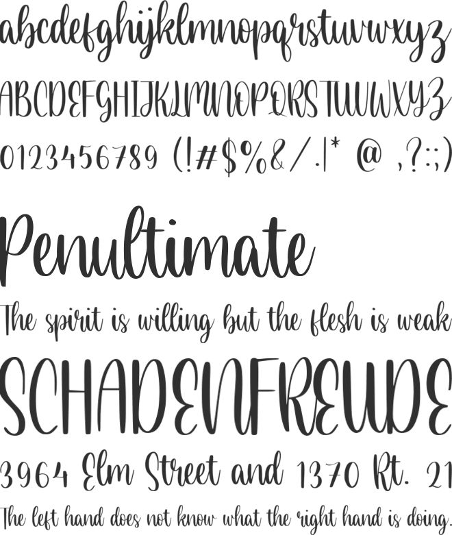 Almond Delight font preview