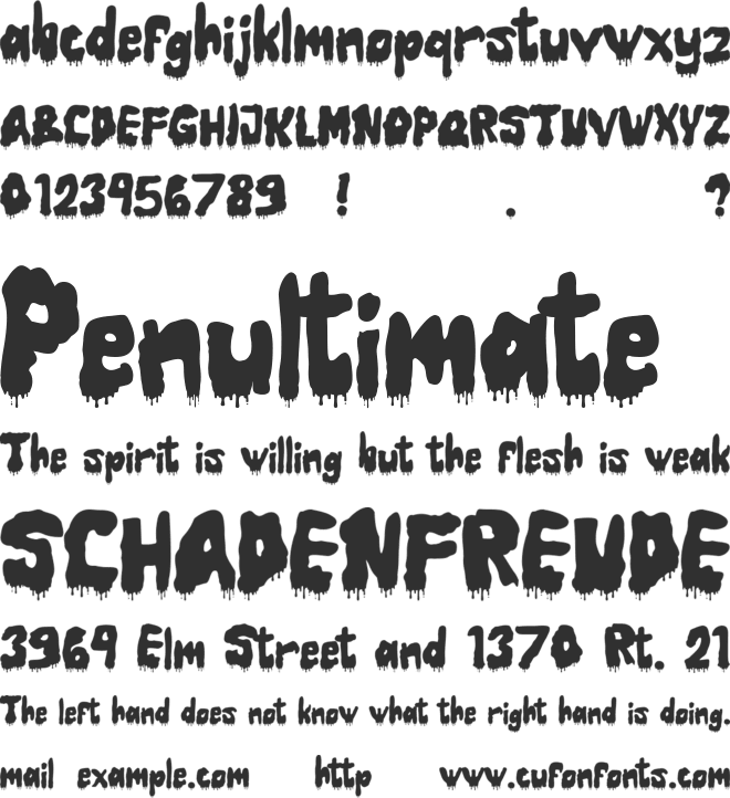 Horror Night font preview