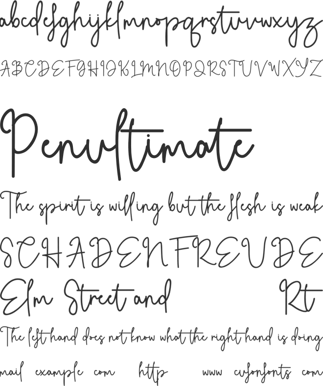 Writterose font preview