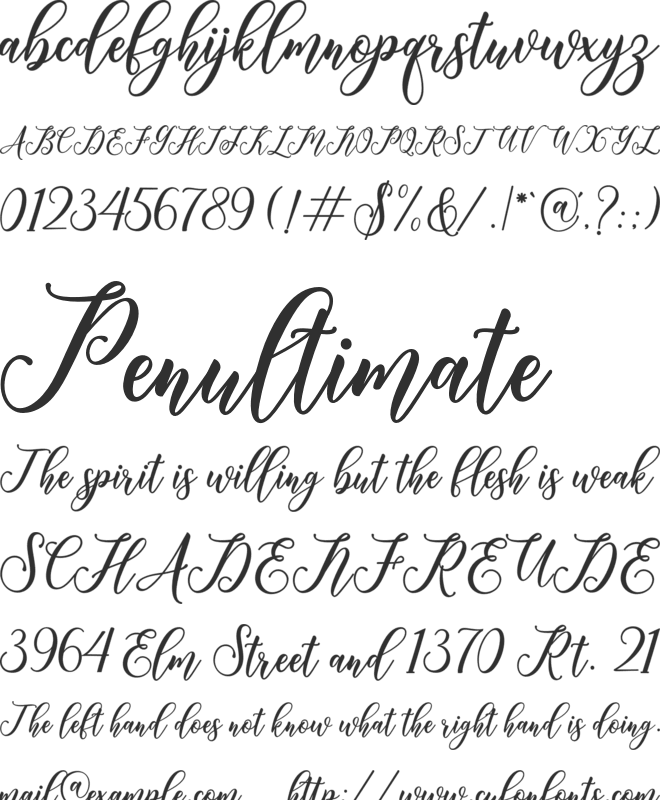 Heart love font preview