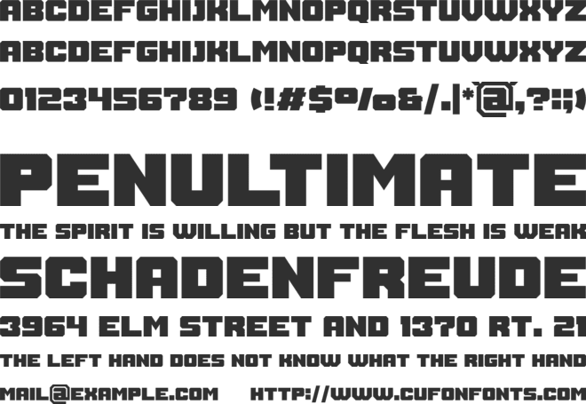 Thuner font preview