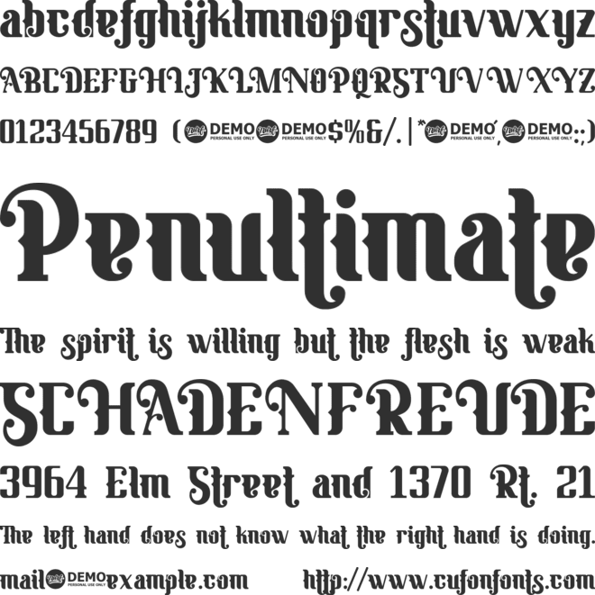 Banthern Personal Use font preview