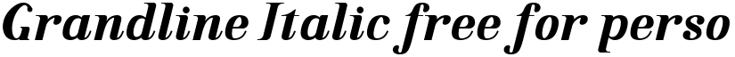 Grandline Italic free for perso Italic font