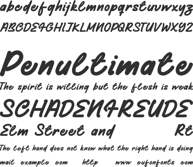 Sanwanee font preview