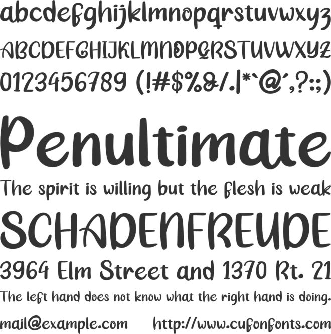 Babie font preview