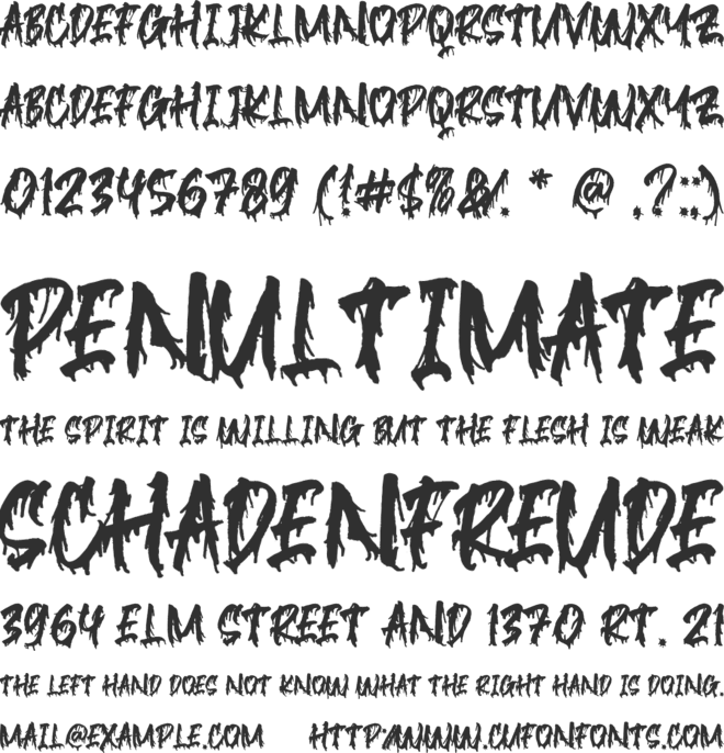 Blackink font preview
