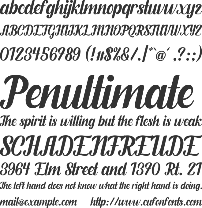 Fendysa font preview