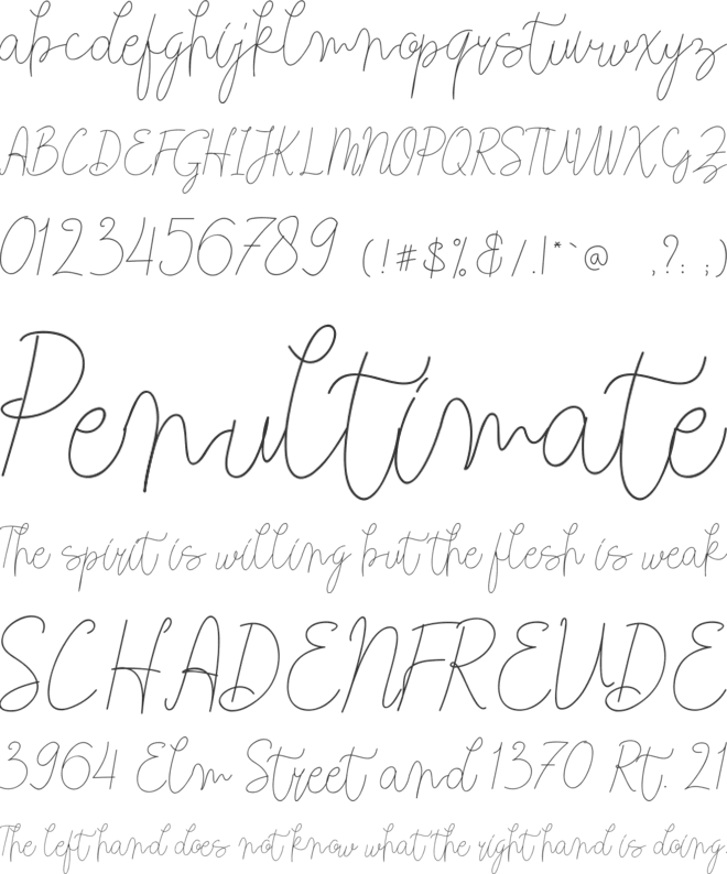 Justhin font preview