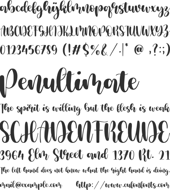 Milcandy font preview