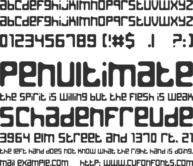 Jed the Humanoid font preview