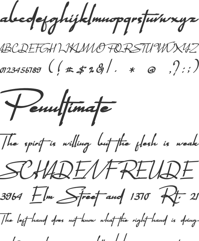 Quagralle font preview