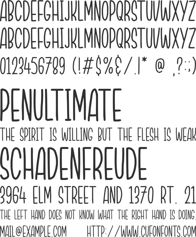 NORTHWOOD font preview