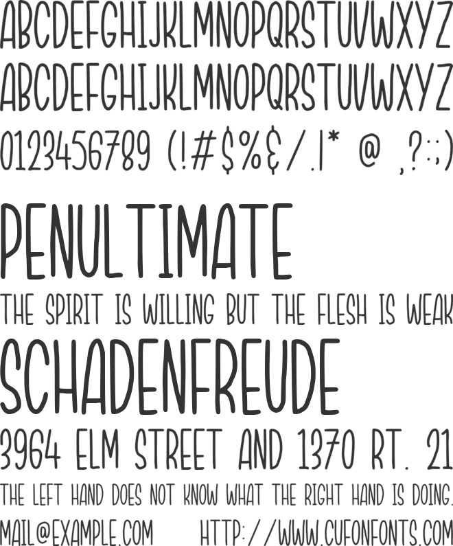 NORTHWOOD font preview