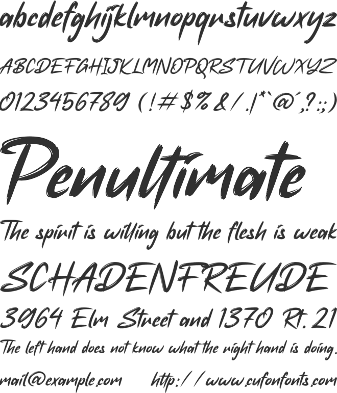 Hessthicc font preview