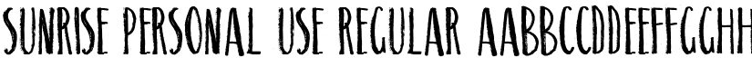 SUNRISE PERSONAL USE Regular font