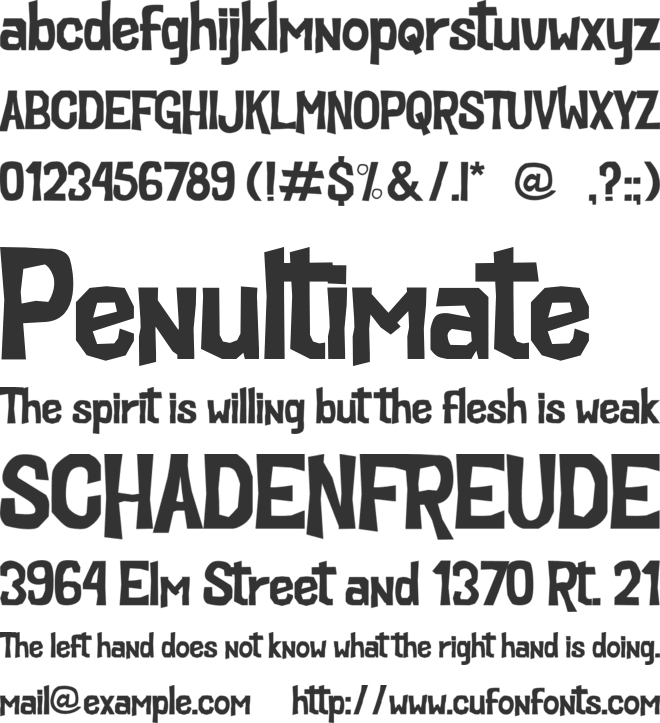 Cutenes Monster font preview