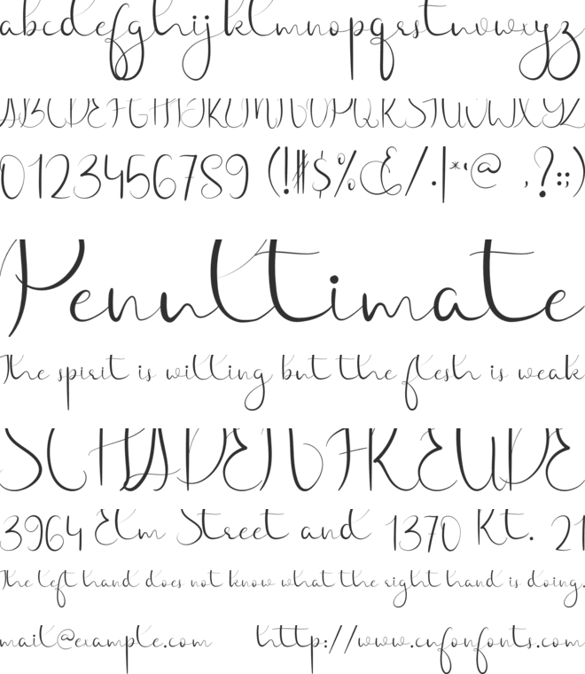 Hunting Star font preview