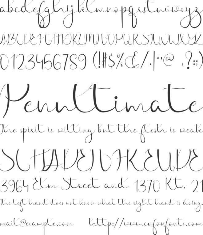 Hunting Star font preview