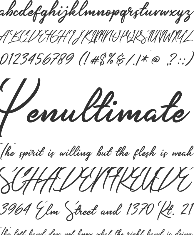 Slender font preview