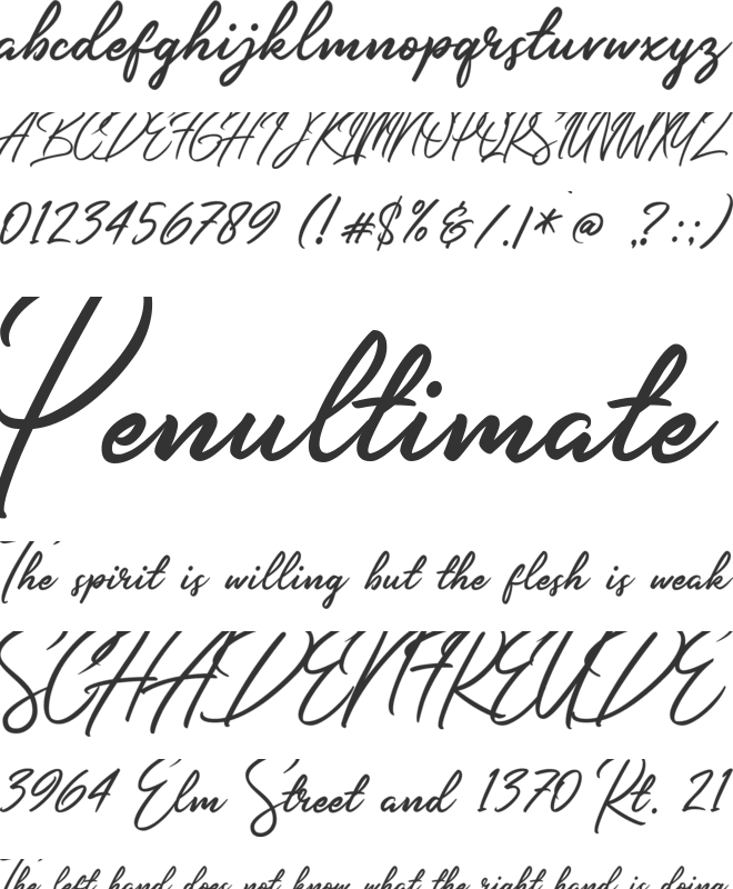 Slender font preview