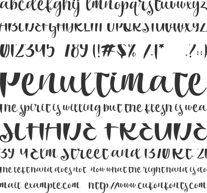 Bakira Free font preview