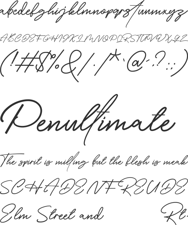 Costella Signature font preview