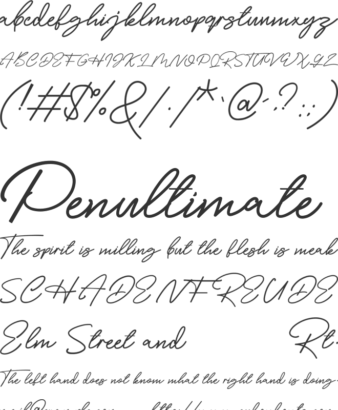 Costella Signature font preview