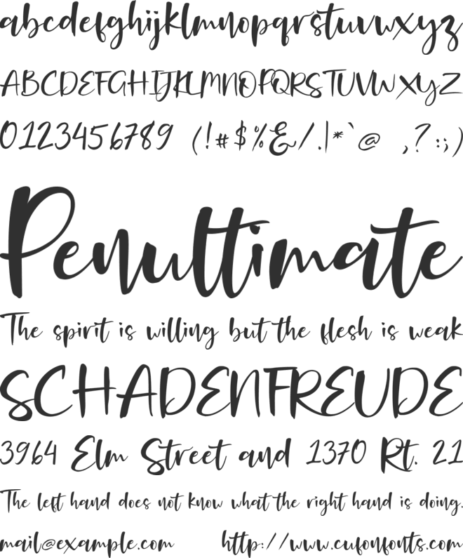 Onelove Free for Personal Use font preview