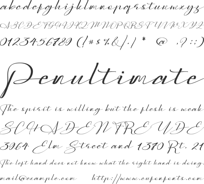 Sarony font preview