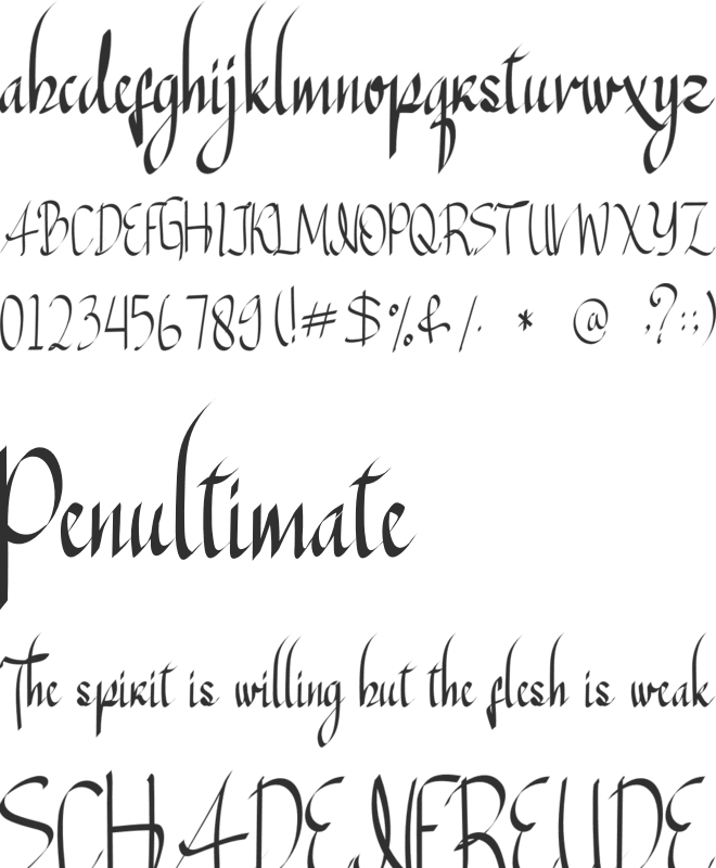 The Oxcello font preview