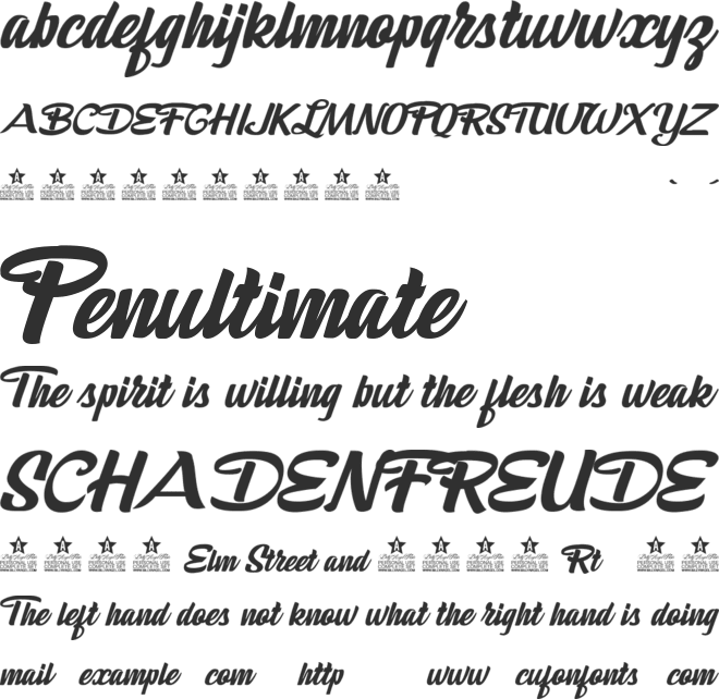 Death Before Chocolate Personal font preview
