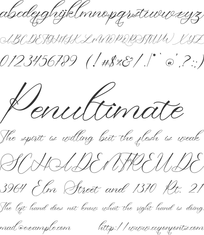 Ringlovely font preview