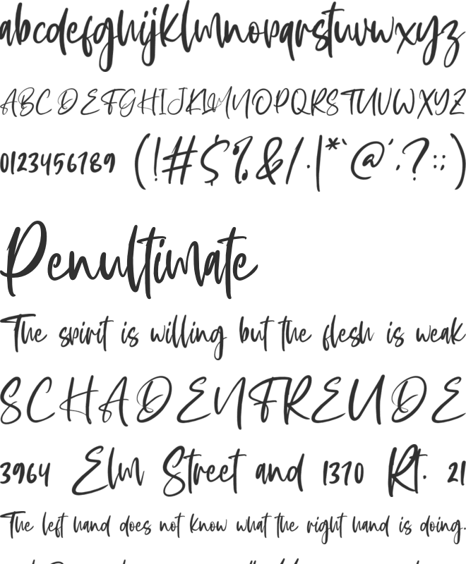 Aderia font preview