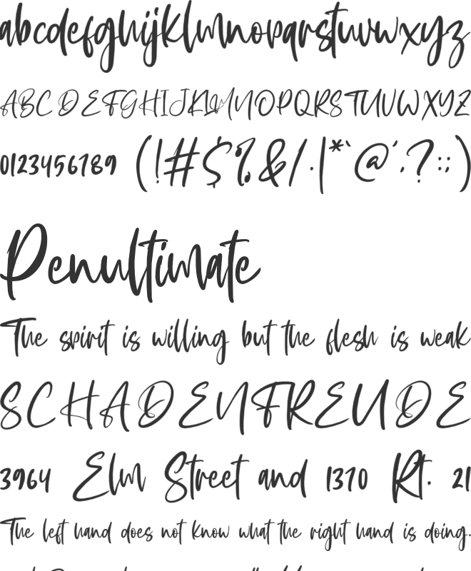 Aderia font preview