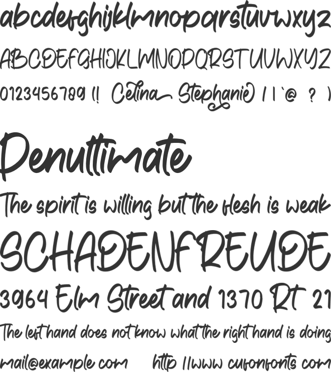 Celina Stephanie font preview