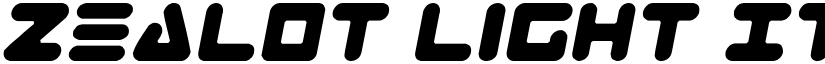Zealot Light Italic font