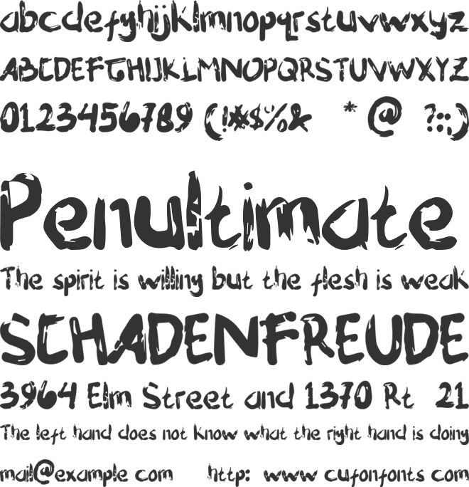 HUYELAH font preview