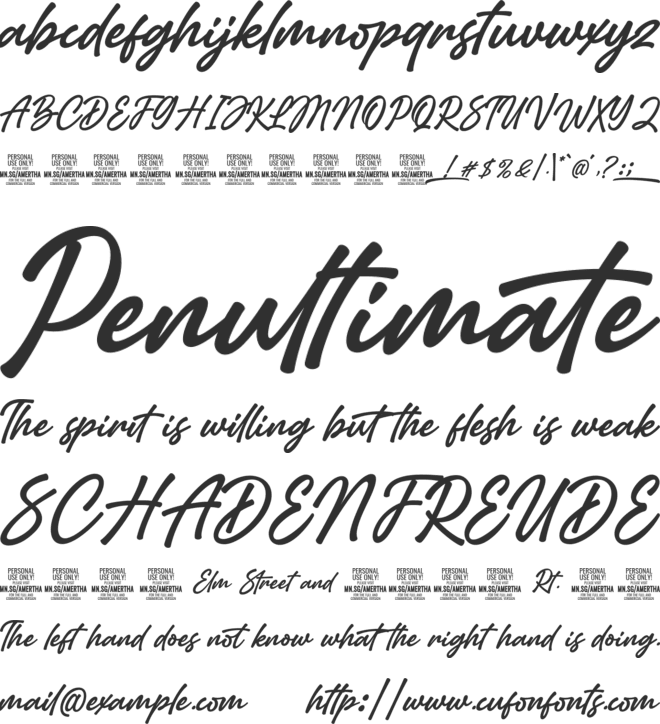 Amertha PERSONAL USE ONLY font preview