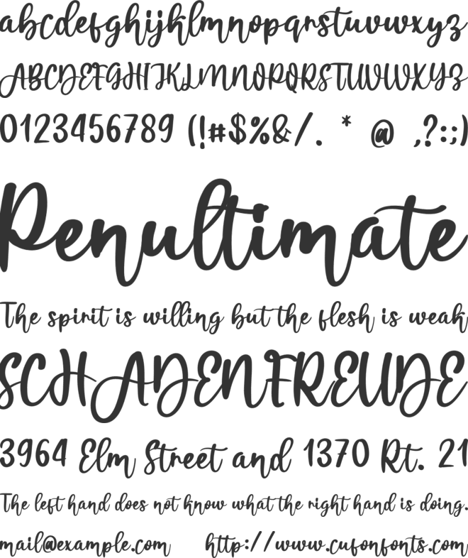 Amekanu font preview